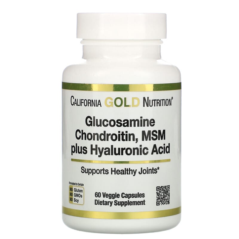 California Gold Nutrition Glucosamine Chondroitin MSM plus Hyaluronic Acid 60 viên 1 California Gold Nutrition Glucosamine Chondroitin MSM plus Hyaluronic Acid 60 Veggie Capsules 898220014705