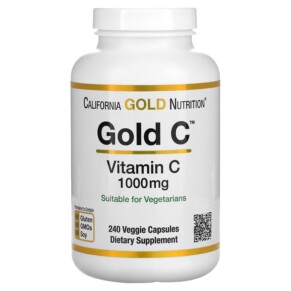 California Gold Nutrition Gold C USP Grade Vitamin C 1.000 mg 240 Veggie Capsules 898220009329
