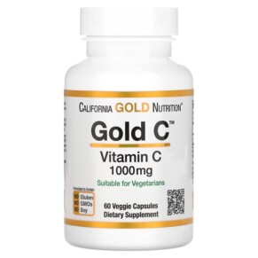 California Gold Nutrition Gold C USP Grade Vitamin C 1.000 mg 60 Veggie Capsules 898220009312