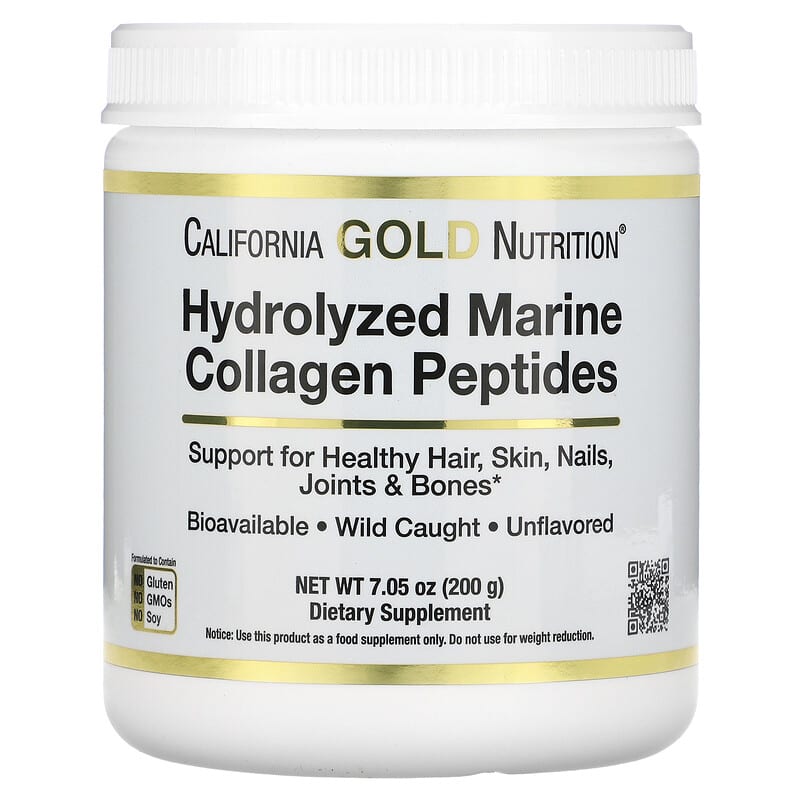 California Gold Nutrition Hydrolyzed Marine Collagen Peptides Unflavored 7.05 oz (200 g) 1 California Gold Nutrition Hydrolyzed Marine Collagen Peptides Unflavored 7.05 oz (200 g) 898220018635