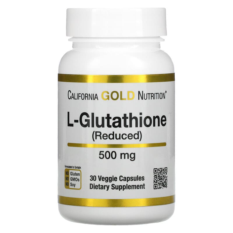 California Gold Nutrition L-Glutathione (Reduced) 500 mg 30 Veggie Capsules 1 California Gold Nutrition L-Glutathione (Reduced) 500 mg 30 Veggie Capsules 898220018970