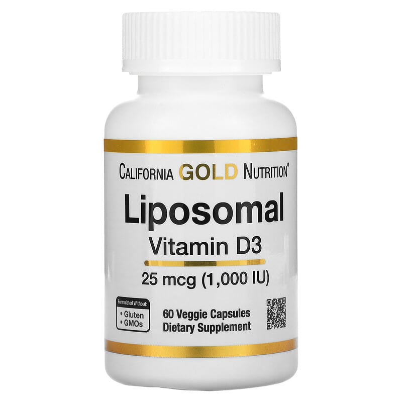 California Gold Nutrition Liposomal Vitamin D3 25 mcg (1,000 IU) 60 viên 1 California Gold Nutrition Liposomal Vitamin D3 25 mcg (1.000 IU) 60 Veggie Capsules 898220018734