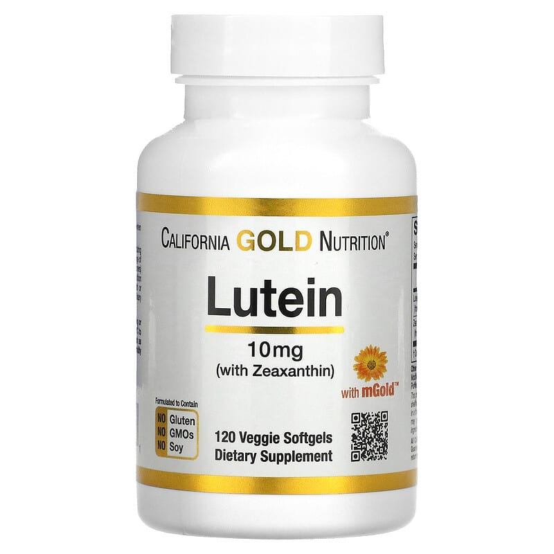 California Gold Nutrition Lutein with Zeaxanthin 10 mg 120 Veggie Softgels 1 California Gold Nutrition Lutein with Zeaxanthin 10 mg 120 Veggie Softgels 898220011681