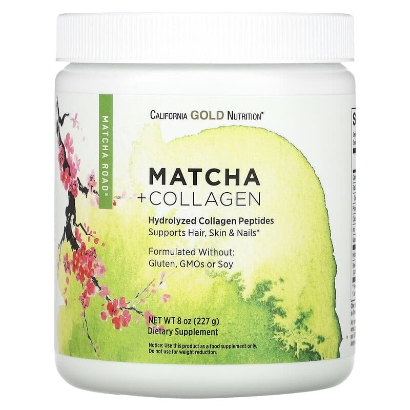 California Gold Nutrition MATCHA ROAD Matcha + Collagen 8 oz (227 g) 1 California Gold Nutrition MATCHA ROAD Matcha + Collagen 8 oz (227 g) 898220021581