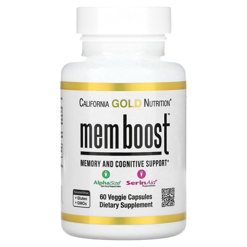 California Gold Nutrition MEM Boost Memory & Cognitive Support 60 Veggie Capsules 1 California Gold Nutrition MEM Boost Memory & Cognitive Support 60 Veggie Capsules 898220022236