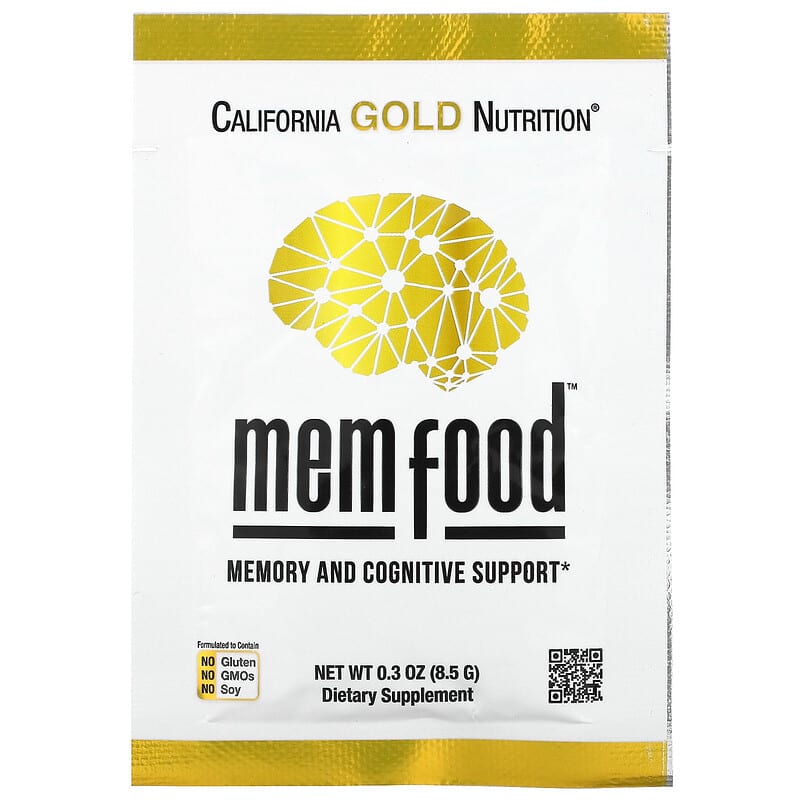 California Gold Nutrition MEM Food Memory & Cognitive Support Individual Packet 0.3 oz (8.5 g) 1 California Gold Nutrition MEM Food Memory & Cognitive Support Individual Packet 0.3 oz (8.5 g) 898220019038