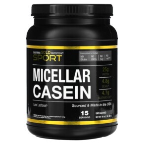 California Gold Nutrition Micellar Casein Protein Unflavored Slow Absorption 16 oz (454 g) 898220010615