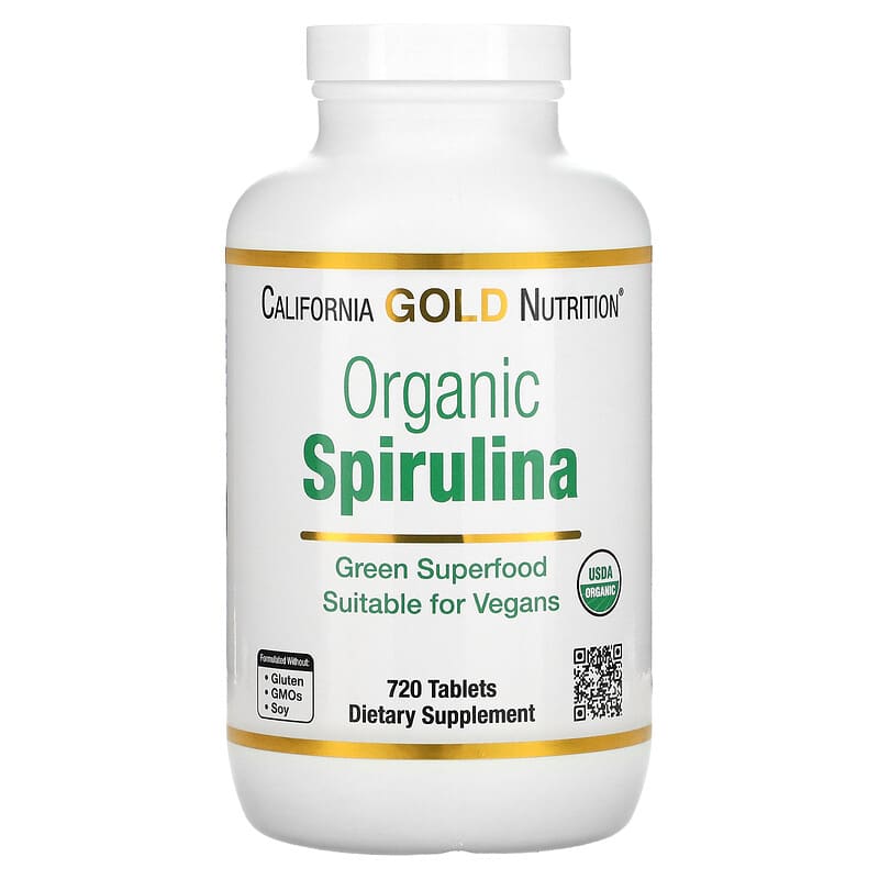 California Gold Nutrition Organic Spirulina USDA Organic 500 mg 720 viên 1 California Gold Nutrition Organic Spirulina 500 mg 720 Tablets 898220011766