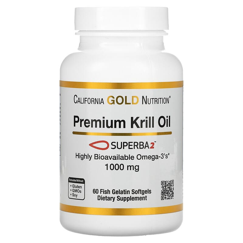 California Gold Nutrition SUPERBA2 Premium Krill Oil 1000 mg 60 Softgels 1 California Gold Nutrition Premium Krill Oil with Superba2 1.000 mg 60 Fish Gelatin Softgels 898220018086