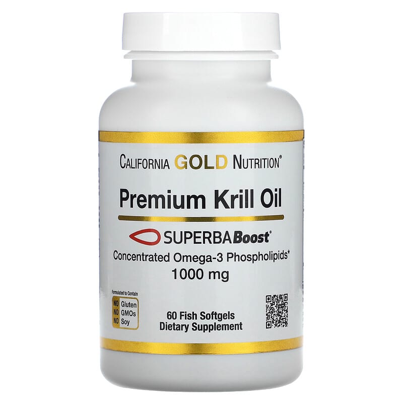 California Gold Nutrition SUPERBABoost Premium Krill Oil 1000 mg 60 Softgels 1 California Gold Nutrition Premium Krill Oil with SUPERBABoost 1.000 mg 60 Fish Softgels 898220018079