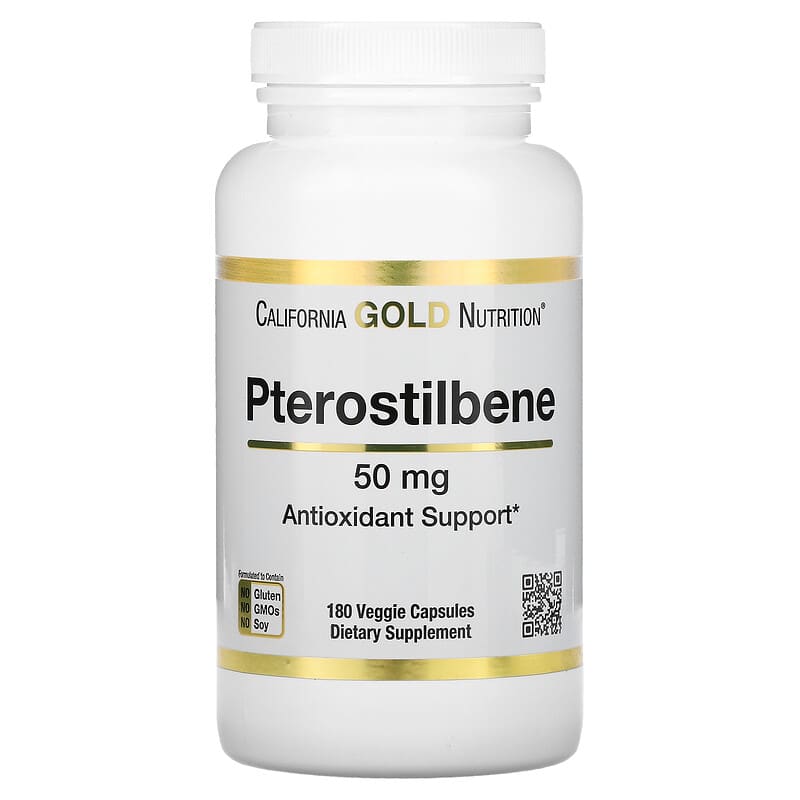 California Gold Nutrition Pterostilbene 50 mg 180 Veggie Capsules 1 California Gold Nutrition Pterostilbene 50 mg 180 Veggie Capsules 898220018482