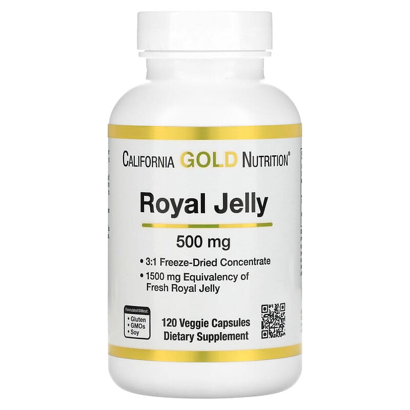 California Gold Nutrition Royal Jelly 500 mg 120 Veggie Capsules 1 California Gold Nutrition Royal Jelly 500 mg 120 Veggie Capsules 898220009541