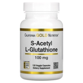 California Gold Nutrition S-Acetyl L-Glutathione 100 mg 120 Veggie Capsules 898220019007