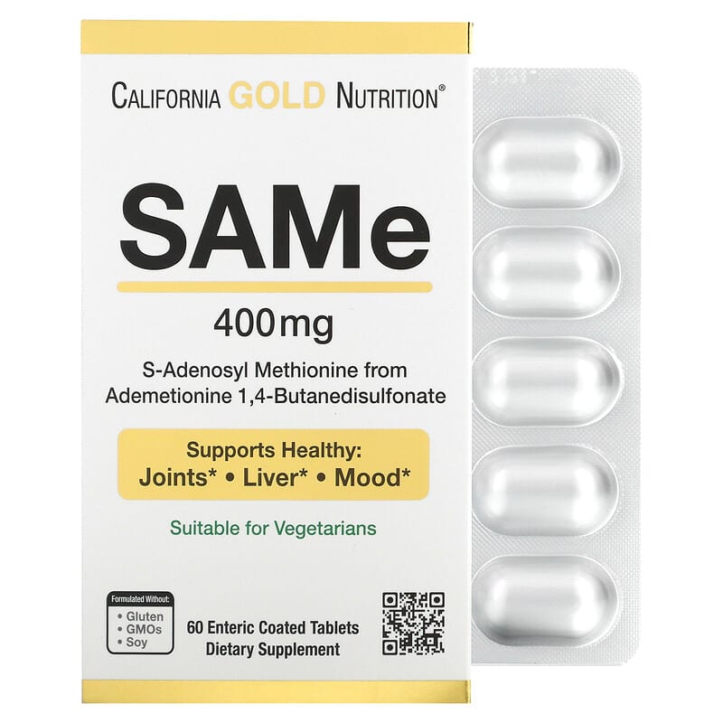 California Gold Nutrition SAMe (Butanedisulfonate) 400 mg 60 Enteric Coated Tablets 1 California Gold Nutrition SAMe (Butanedisulfonate) 400 mg 60 Enteric Coated Tablets 898220011773