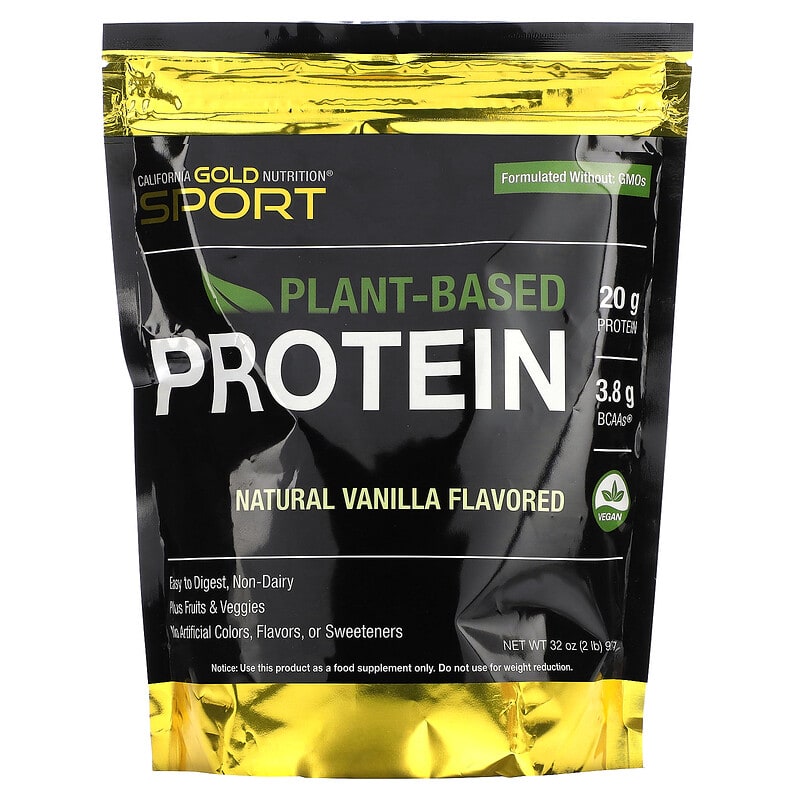 California Gold Nutrition SPORT - Vegan Protein Vanilla 2 lbs Pouch 1 California Gold Nutrition SPORT - Vegan Protein Vanilla 2 lbs Pouch 898220013500