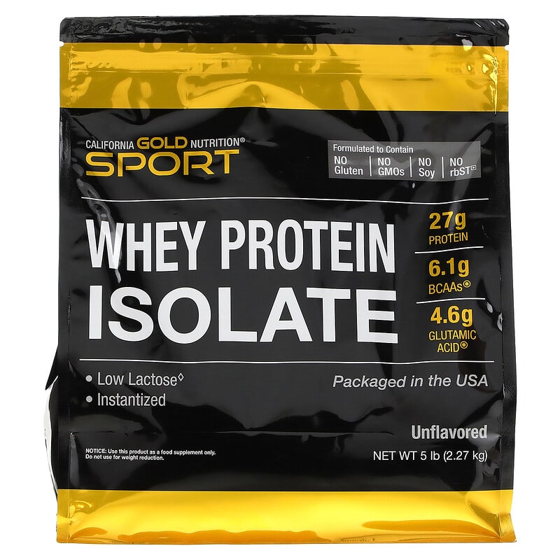 California Gold Nutrition SPORT - Whey Protein Isolate Unflavored 5 lb 1 California Gold Nutrition SPORT - Whey Protein Isolate Unflavored 5 lb 898220011674