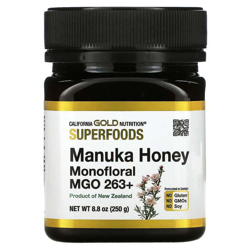 California Gold Nutrition SUPERFOODS Manuka Honey Monofloral MGO 263+ 8.8 oz (250 g) 1 California Gold Nutrition SUPERFOODS Manuka Honey Monofloral MGO 263+ 8.8 oz (250 g) 898220019779