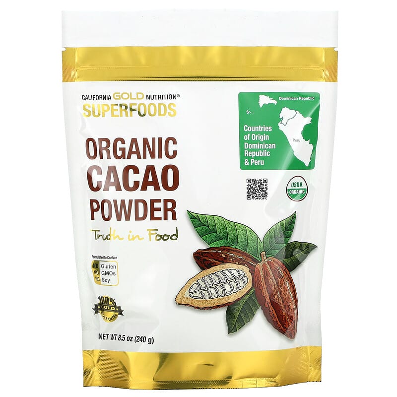 California Gold Nutrition Superfoods Organic Cacao Powder 8.5 oz (240 g) 1 California Gold Nutrition SUPERFOODS - Organic Cacao Powder 8.5 oz (240 g) 898220012145