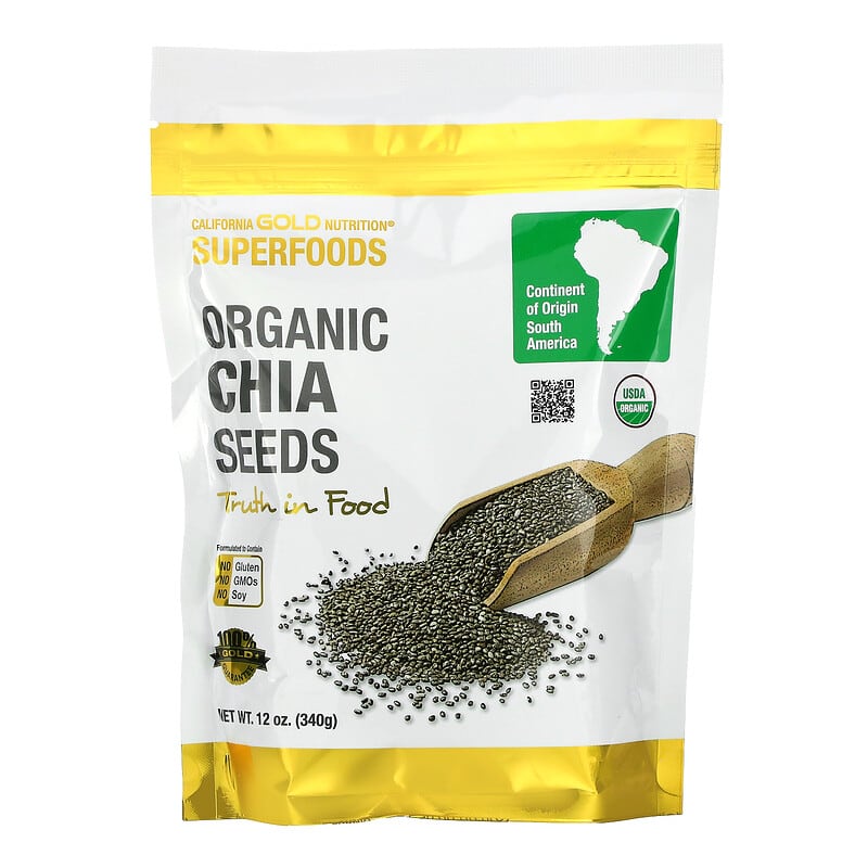 California Gold Nutrition SUPERFOODS Organic Chia Seeds 12 oz (340 g) 1 California Gold Nutrition SUPERFOODS Organic Chia Seeds 12 oz (340 g) 898220012176