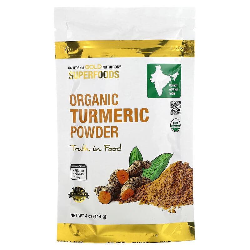California Gold Nutrition SUPERFOODS - Organic Turmeric Powder 4 oz (114 g) 1 California Gold Nutrition SUPERFOODS - Organic Turmeric Powder 4 oz (114 g) 898220013661
