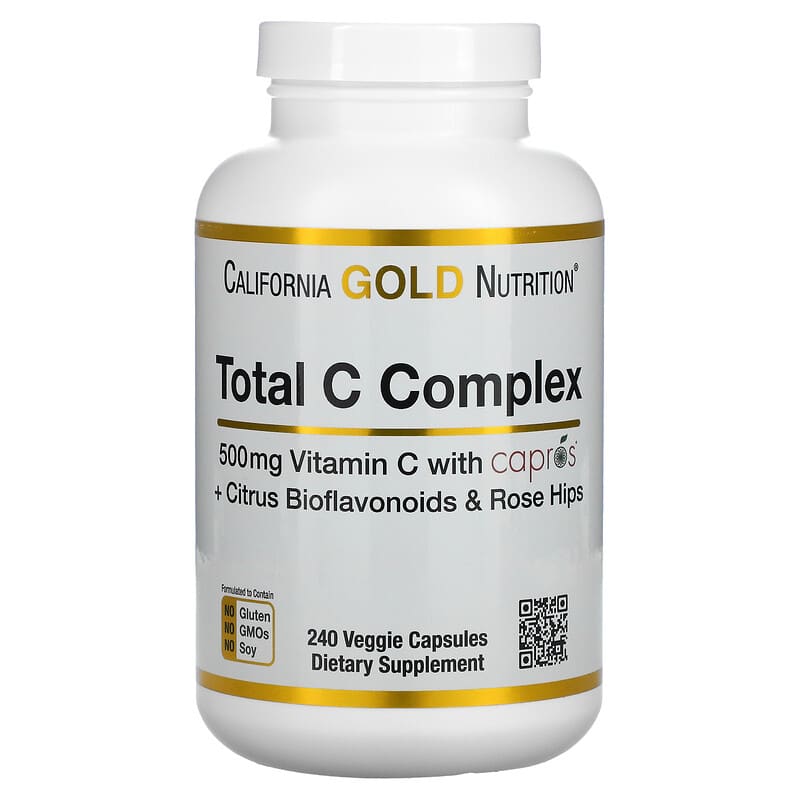 California Gold Nutrition Total C Complex 500 mg 240 viên 1 California Gold Nutrition Total C Complex 500 mg 240 Veggie Capsules 898220018840