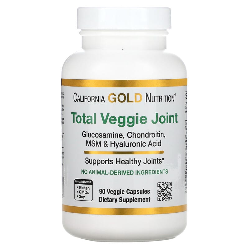California Gold Nutrition Total Veggie Joint Vegetarian Glucosamin Chondroitin MSM & Hyaluronic Acid 90 viên 1 California Gold Nutrition Total Veggie Joint Support Formula With Glucosamine Chondroitin MSM and Hyaluronic Acid 90 Veggie Capsules 898220011568