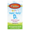 Carlson Baby's Super Daily D3 10 mcg (400 IU) 0.35 fl oz (10.3 ml) 2 Carlson Baby's Super Daily D3 10 mcg (400 IU) 0.35 fl oz (10.3 ml) 088395012501