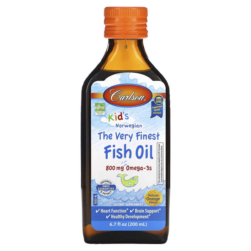 Carlson Kid's Norwegian The Very Finest Fish Oil Natural Orange 800 mg 6.7 fl oz (200 ml) 1 Carlson Kid's Norwegian The Very Finest Fish Oil Natural Orange 800 mg 6.7 fl oz (200 ml) 088395016530