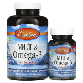 Carlson MCT & Omega-3 120 + 30 Free Soft Gels 088395176401