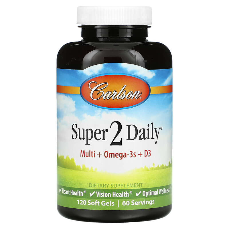 Carlson Labs Super 2 Daily 120 Soft Gels 1 Carlson Super 2 Daily 120 Soft Gels 088395040511