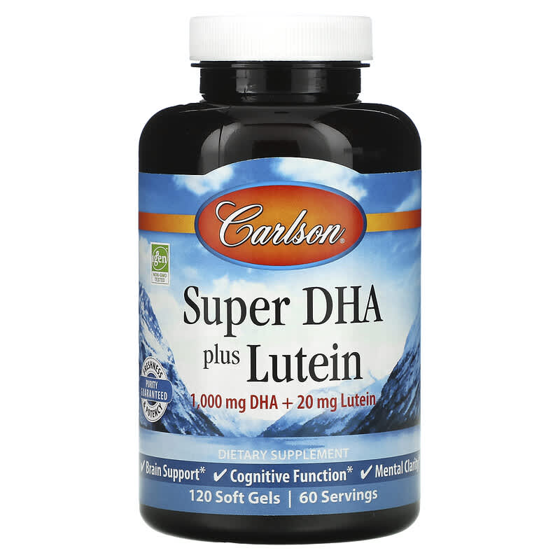 Carlson Super DHA Plus Lutein 120 Soft Gels 1 Carlson Super DHA Plus Lutein 120 Soft Gels 088395188206
