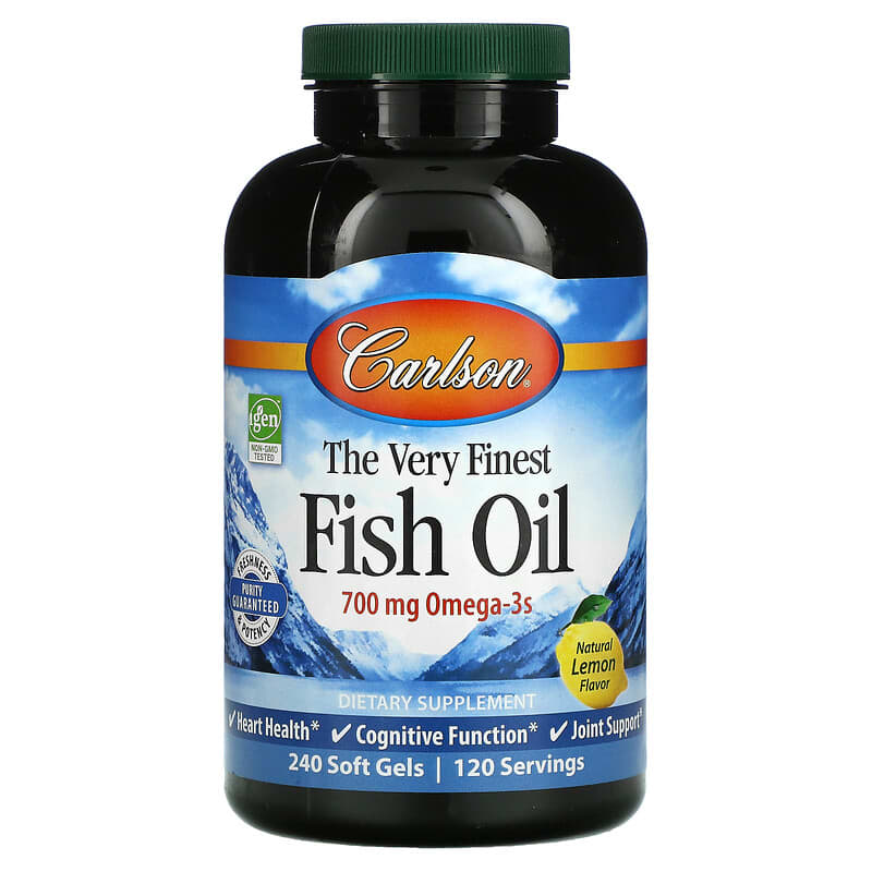 Carlson Labs The Very Finest Fish Oil Natural Lemon Flavor 350 mg 240 Soft Gels 1 Carlson The Very Finest Fish Oil Natural Lemon 350 mg 240 Soft Gels 088395016325