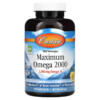 Carlson Labs Maximum Omega 2000 Natural Lemon Flavor 1,000 mg 90 Soft Gels 3 Carlson Wild Norwegian Maximum Omega 2000 Natural Lemon 1.000 mg 90 Soft Gels 088395172106