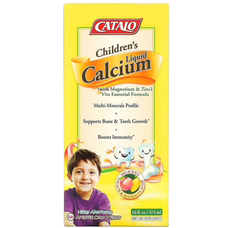 Catalo Naturals Children's Liquid Calcium with Magnesium & Zinc Peach and Mango 16 fl oz (474 ml) 1 Catalo Naturals Children's Liquid Calcium with Magnesium & Zinc Peach and Mango 16 fl oz (474 ml) 810399025740