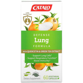 Catalo Naturals Defense Lung Formula with Quercetin & Green Tea Extract 60 Vegetarian Capsules 810399028666