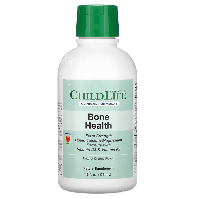 Childlife Clinicals Bone Health Liquid Calcium/Magnesium Formula with Vitamin D3 & Vitamin K2 Natural Orange 16 fl oz (473 ml) 1 Childlife Clinicals Bone Health Liquid Calcium/Magnesium Formula with Vitamin D3 & Vitamin K2 Natural Orange 16 fl oz (473 ml) 850005307020