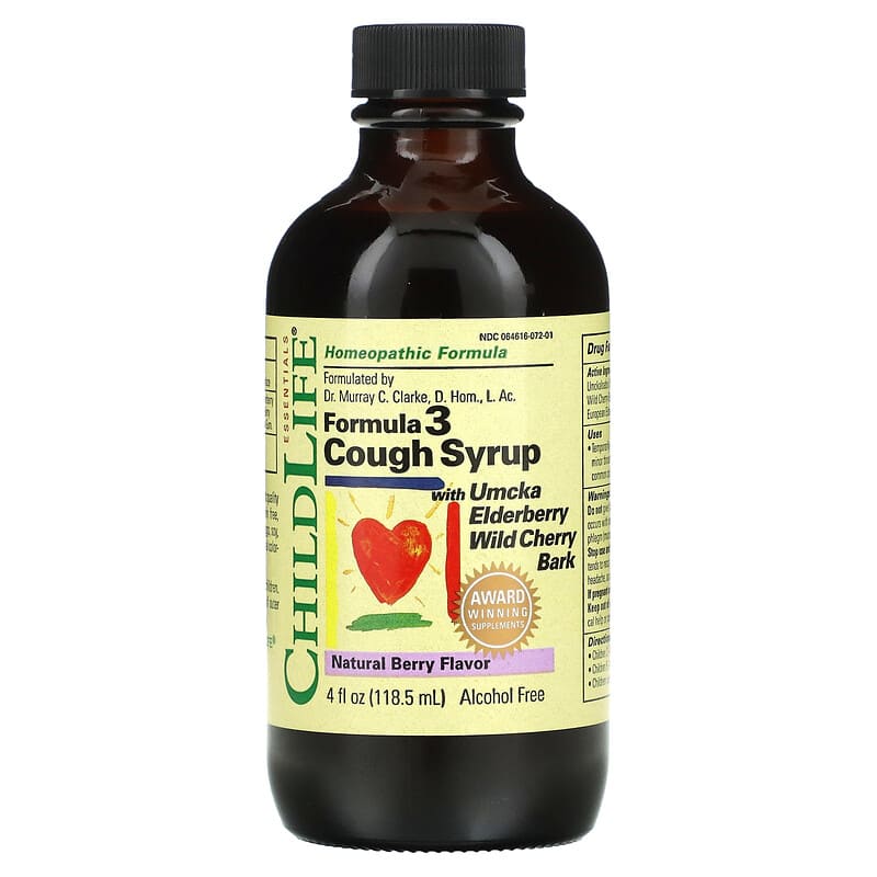 ChildLife Essentials Essentials Formula 3 Cough Syrup Alcohol Free Natural Berry 4 fl oz (118.5 ml) 1 ChildLife Essentials Essentials Formula 3 Cough Syrup Alcohol Free Natural Berry 4 fl oz (118.5 ml) 608274109506