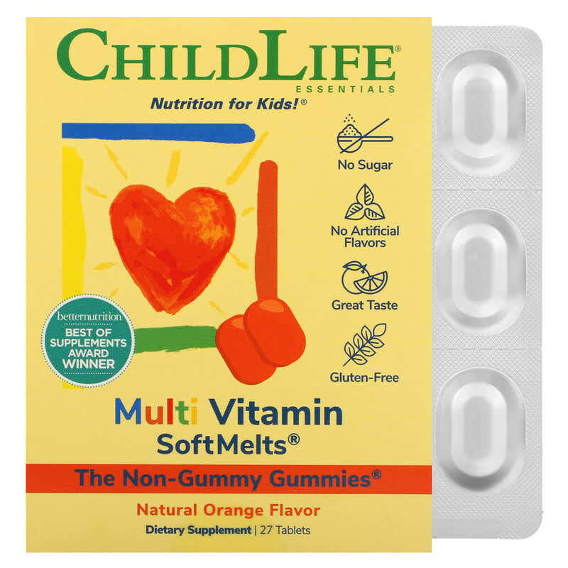 ChildLife Essentials Multi Vitamin SoftMelts Natural Orange 27 Tablets 1 ChildLife Essentials Multi Vitamin SoftMelts Natural Orange 27 Tablets 608274108509