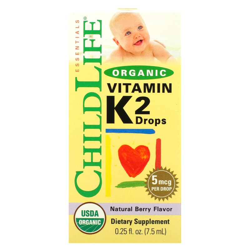 ChildLife Essentials Organic Vitamin K2 Drops Natural Berry 5 mcg 0.25 fl oz (7.5 ml) 1 ChildLife Essentials Organic Vitamin K2 Drops Natural Berry 5 mcg 0.25 fl oz (7.5 ml) 608274145009
