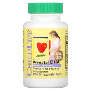 ChildLife Essentials Prenatal DHA Natural Lemon Flavor 500 mg 30 Soft Gel Capsules 608274125001
