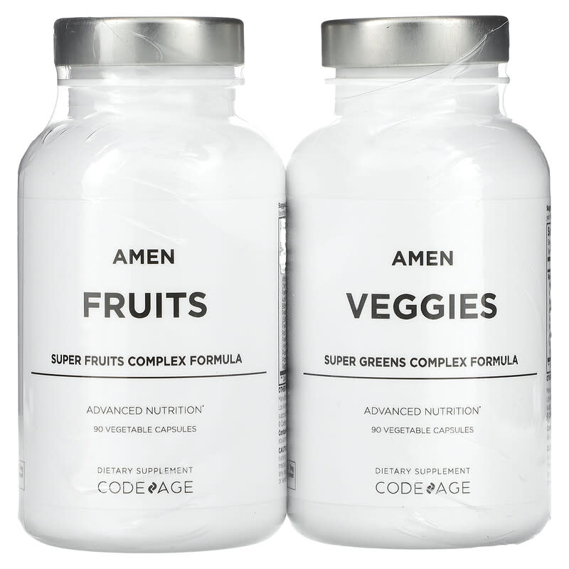 Codeage Amen Fruits & Veggies 2 Bottles 180 Vegetable Capsules 1 Codeage Amen Fruits & Veggies 2 Bottles 180 Vegetable Capsules 850043333395