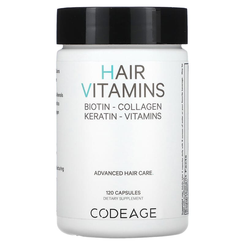 CodeAge Vitamins Hair 120 viên 1 Codeage Hair Vitamins 120 Capsules 853919008496
