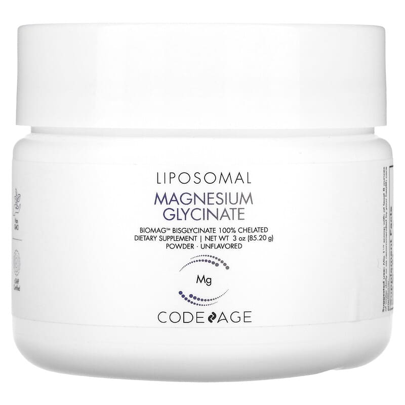 Codeage Liposomal Magnesium Glycinate Powder Unflavored 3 oz (85.2 g) 1 Codeage Liposomal Magnesium Glycinate Powder Unflavored 3 oz (85.2 g) 850026121919