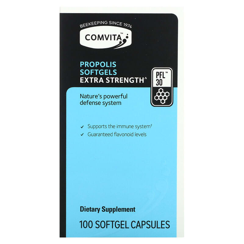 Comvita Propolis Extra Strength PFL 30 100 Softgels Capsules 1 Comvita Propolis Extra Strength PFL 30 100 Softgels Capsules 9400501201202