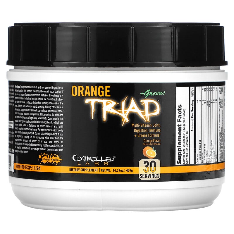 Controlled Labs Orange Triad + Greens Orange 14.37 oz (407 g) 1 Controlled Labs Orange Triad + Greens Orange 14.37 oz (407 g) 895328001125