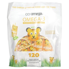 Coromega Kids Omega-3 Tropical Orange + Vitamin D 120 Single Serving Squeeze Shots 2.5 g Each 689269455525