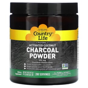 Country Life Activated Coconut Charcoal Powder 500 mg 5 oz (141.7 g) 015794034957