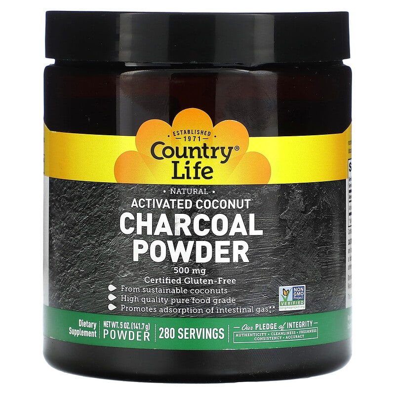 Country Life Activated Coconut Charcoal Powder 500 mg 5 oz (141.7 g) 1 Country Life Activated Coconut Charcoal Powder 500 mg 5 oz (141.7 g) 015794034957