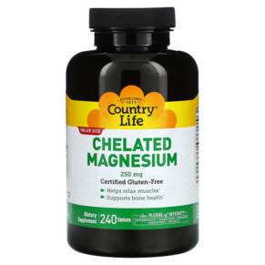 Country Life Chelated Magnesium 250 mg 240 Tablets 015794026846