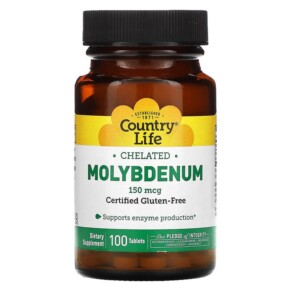 Country Life Chelated Molybdenum 150 mcg 100 Tablets 015794029656